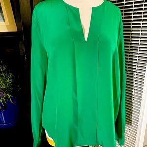 Anne Klein Kelly green Sz 14 long sleeve blouse